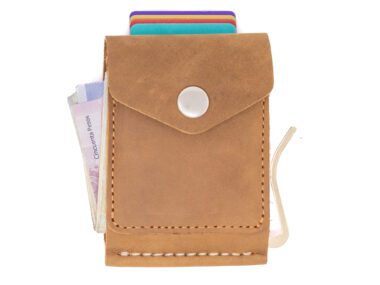 Cartera de cuero con clip